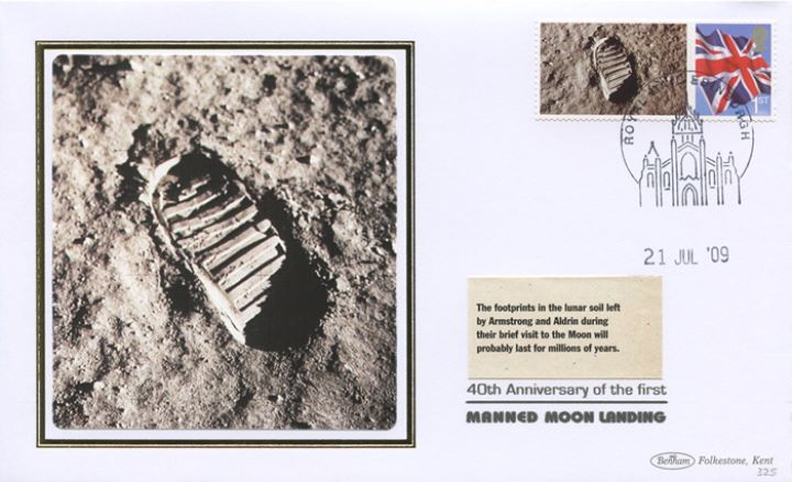 Moon Landing [Commemorative Sheet], Footprint in lunar soil