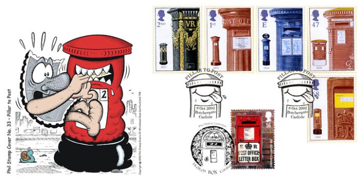 Post Boxes: Miniature Sheet, Double dated cover