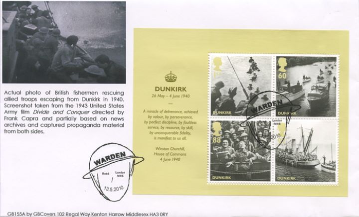 Britain Alone: Miniature Sheet, Fiishermen rescuing allied troops