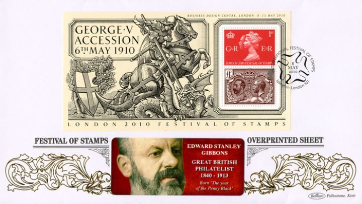 King George V (Overprint): Miniature Sheet, Edward Stanley Gibbons