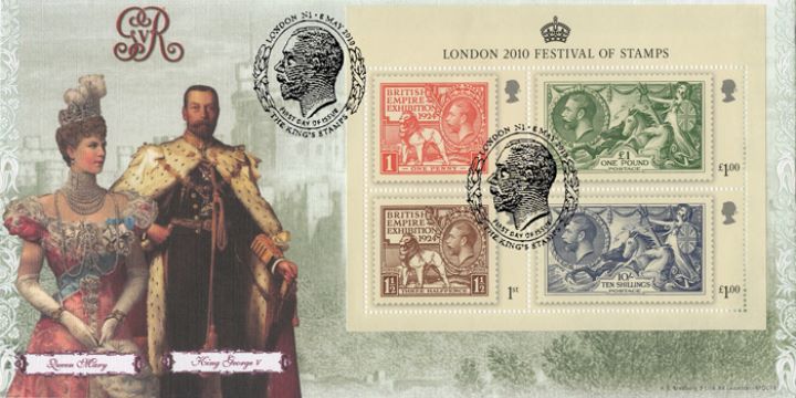 Festival of Stamps: Miniature Sheet, King George V & Queen Mary