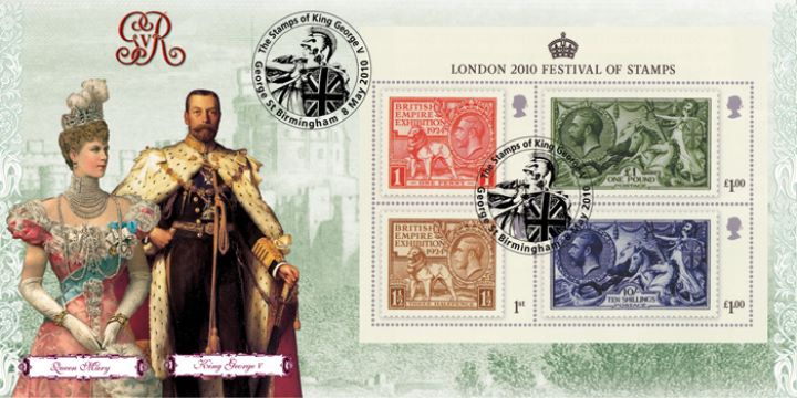 Festival of Stamps: Miniature Sheet, King George V & Queen Mary