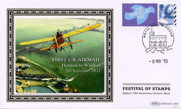 Festival of Stamps: Keep Smiling Generic Sheet, First UK Airmail