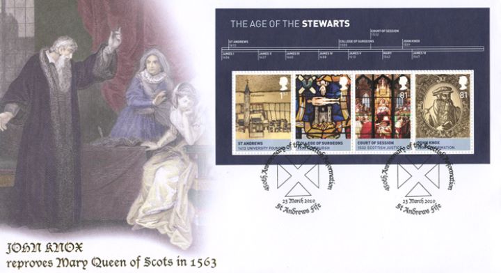 The Stewarts: Miniature Sheet, John Knox and Mary Queen of Scots