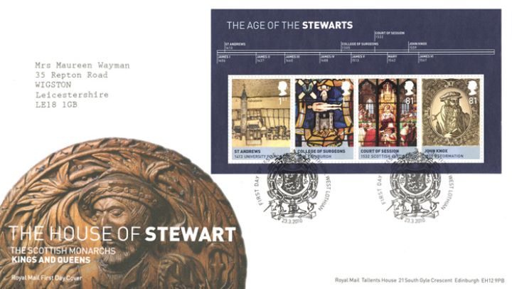 The Stewarts: Miniature Sheet, James V Ceiling Medallion