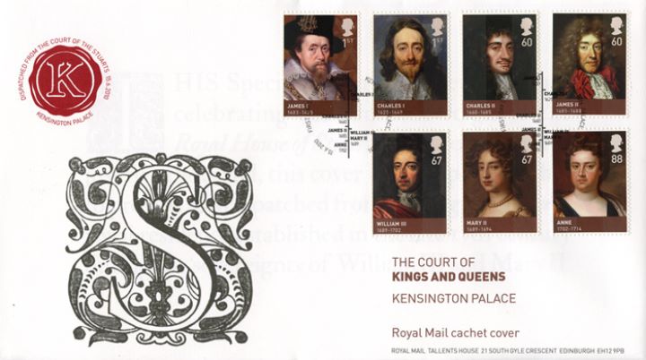 The Stuarts, Royal Mail Cachet Cover