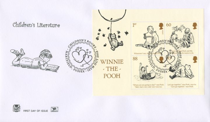 Winnie-the-Pooh: Miniature Sheet, Boy reading book