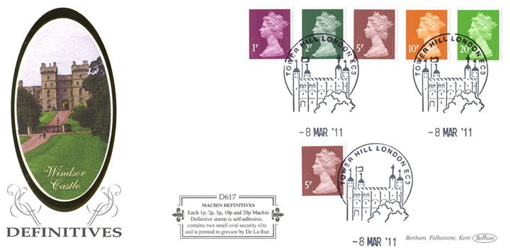 Machins (EP): 1p, 2p, 5p, 10p, 20p (Self Ad), Windsor Castle