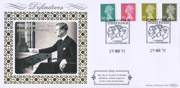 Machins (EP): 68p, 76p, £1.10, £1.65, Accession of Edward VIII