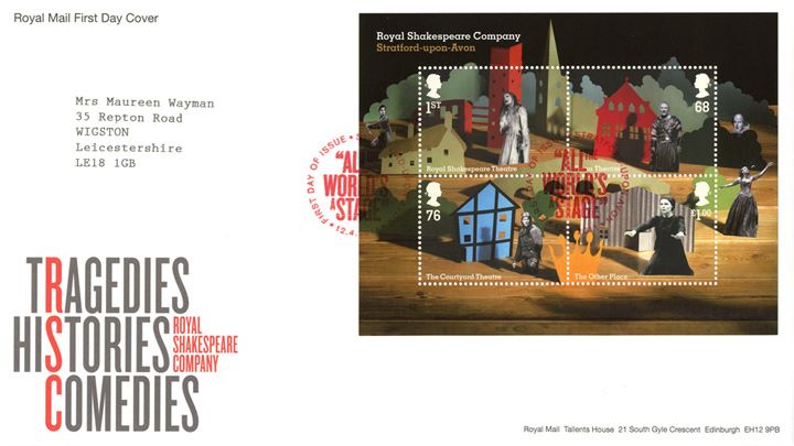 Royal Shakespeare Company: Miniature Sheet, Tragedies, Histories, Comedies