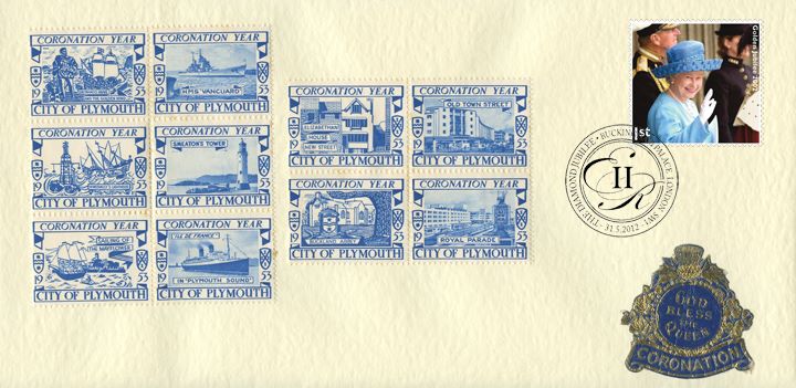 Diamond Jubilee, City of Plymouth Stamp Labels