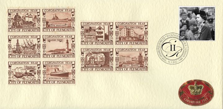 Diamond Jubilee, City of Plymouth Stamp Labels