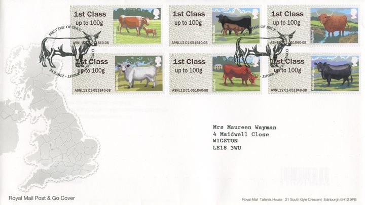 Farm Animals: Series No.3, Cattle, Map of British Isles