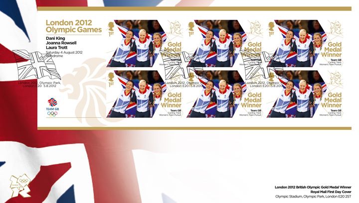 Cycling - Track - Women’s Team Pursuit: Olympic Gold Medal 11: Miniature Sheet, Union Flag