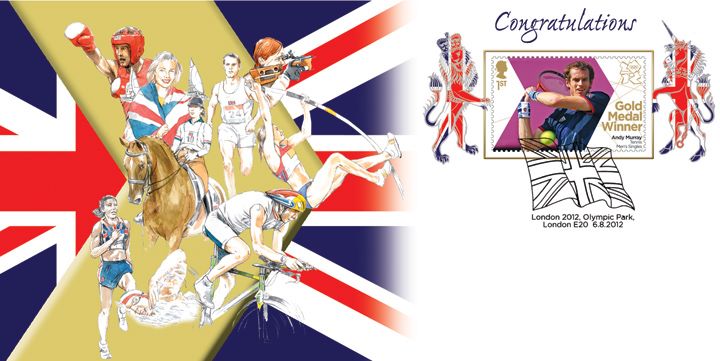 Tennis - Men's Singles: Olympic Gold Medal 16: Miniature Sheet, Andy Murray