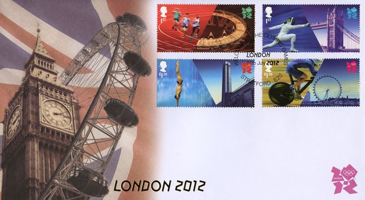 Welcome to the London 2012 Olympic Games: Miniature Sheet, Big Ben and the London Eye