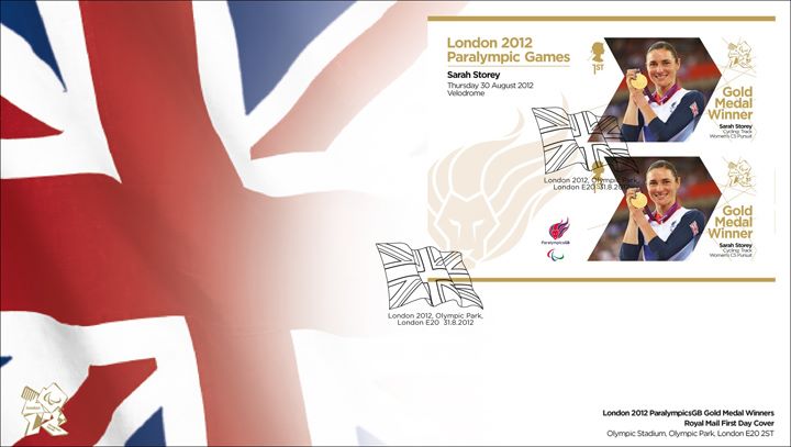 Cycling - Women's Individual C5 Pursuit: Paralympic Gold Medal 1: Miniature Sheet, Union Flag