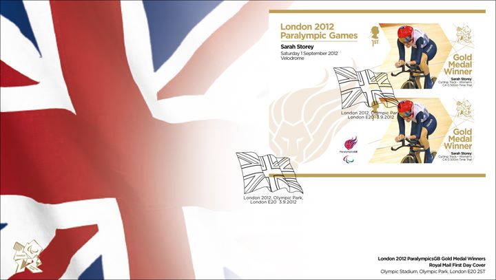 Cycling - Women's Individual C4-5 Time Trial: Paralympic Gold Medal 8: Miniature Sheet, Union Flag