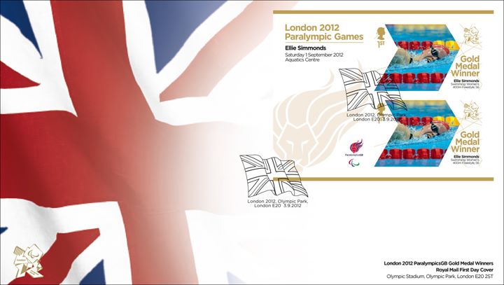 Swimming - Women's 400m Freestyle S6: Paralympic Gold Medal 9: Miniature Sheet, Union Flag