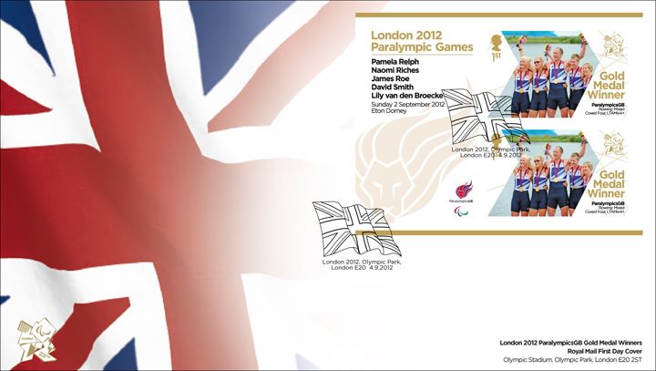 Rowing - Mixed Coxed Four LTAMix4+: Paralympic Gold Medal 10: Miniature Sheet, Union Flag