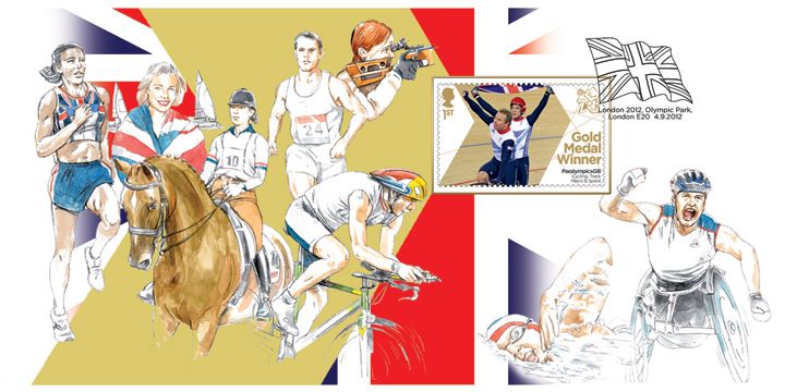 Cycling - Track Men's B Sprint: Paralympic Gold Medal 12: Miniature Sheet, Athletes