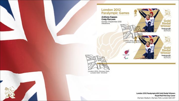 Cycling - Track Men's B Sprint: Paralympic Gold Medal 12: Miniature Sheet, Union Flag