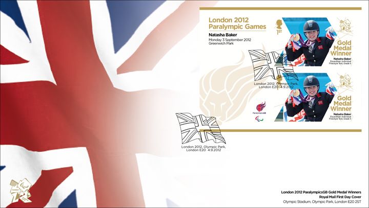 Equestrian - Individual Freestyle test, Grade II: Paralympic Gold Medal 16: Miniature Sheet, Union Flag