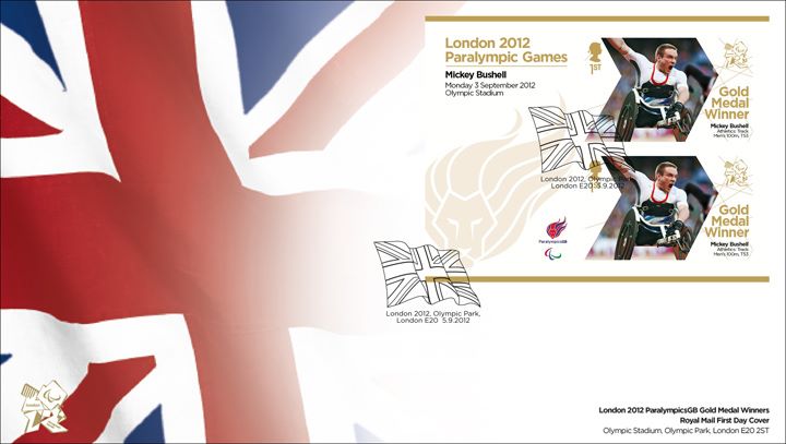 Athletics - Track - Men's 100m T53: Paralympic Gold Medal 18: Miniature Sheet, Union Flag