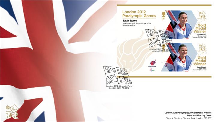 Cycling - Road - Women's C5 Time Trial: Paralympic Gold Medal 23: Miniature Sheet, Union Flag