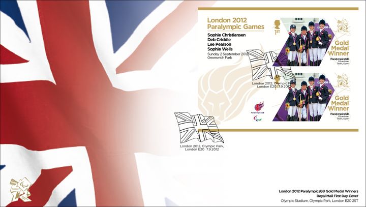 Equestrian - Team - Open: Paralympic Gold Medal 25: Miniature Sheet, Union Flag