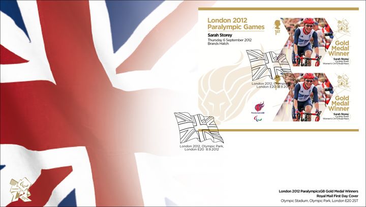 Cycling - Road - Women's C4-5 Road Race: Paralympic Gold Medal 27: Miniature Sheet, Union Flag