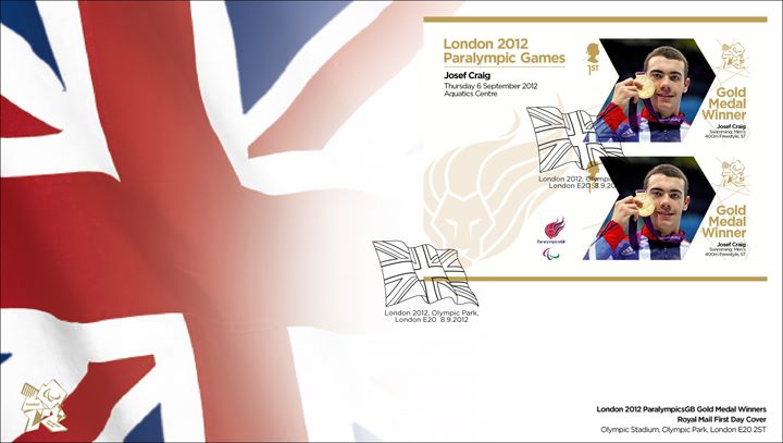 Swimming - Men's 400m Freestyle, S7: Paralympic Gold Medal 28: Miniature Sheet, Union Flag