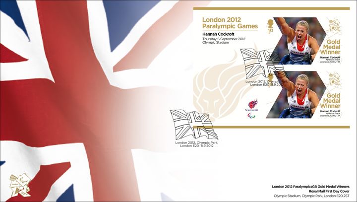 Athletics - Track - Women's 200m, T34: Paralympic Gold Medal 29: Miniature Sheet, Union Flag