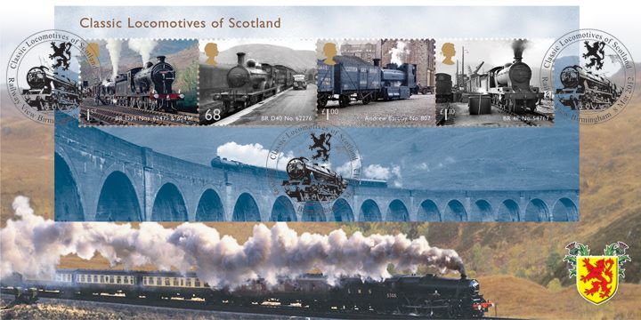 Classic Locomotives: Series No.2: Miniature Sheet, LMS loco steams through Scottish hills