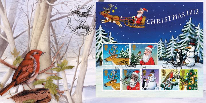Christmas 2012: Miniature Sheet, Robin in Winter Landscape