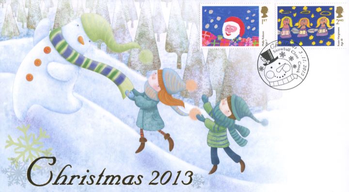 Children's Christmas, Children with Snowman