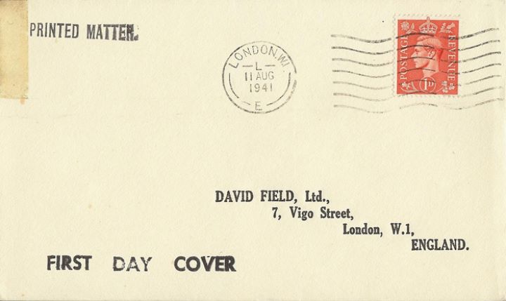 KGVI: 1d Pale Scarlet, Plain Cover