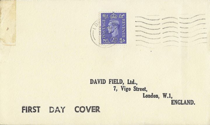 KGVI: 2 1/2d Pale Ultramarine, Plain Cover