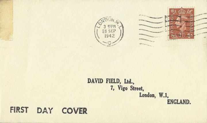 KGVI: 1 1/2d Pale Red-brown, Plain Cover