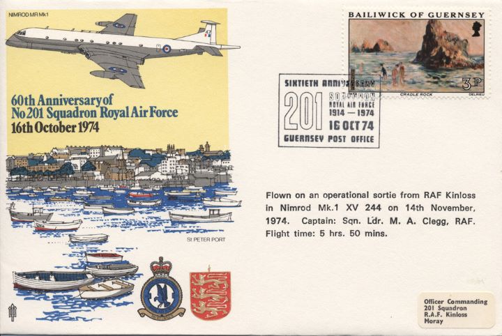 No 201 Squadron, Nimrod MR Mk1 over St Peter Port