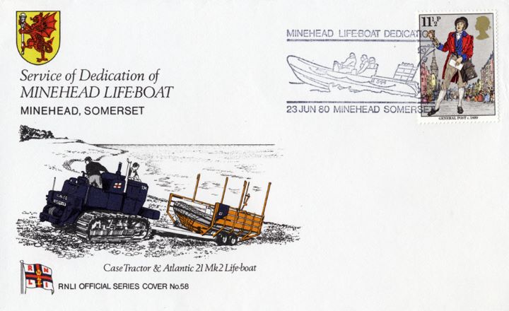 Case Tractor & Atlantic 21 mk 2 Lifeboat, Minehead Lifeboat