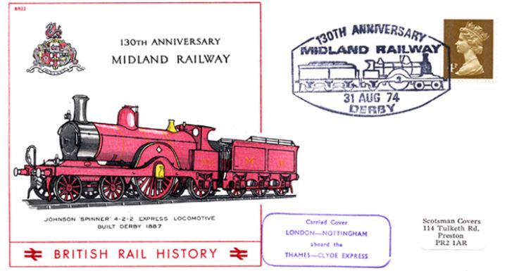 Midland Railway 130th Anniversary, Johnson 'Spinner' 4-2-2 Express