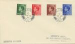 KEVIII: 1/2d, 1 1/2d, 2 1/2d
Abdication Cover - all four stamps