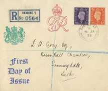 31.01.1938
KGVI: 2d & 3d
Cypher and Coat of Arms