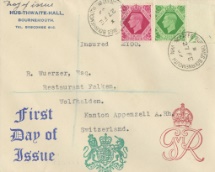 27.02.1939
KGVI: 7d & 8d
Cypher and Coat of Arms