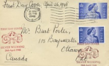 26.04.1948
Silver Wedding 1948
With Silver Wedding cachets