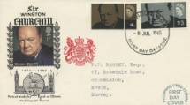 08.07.1965
Sir Winston Churchill
Portrait Study by Karsh
Features new Churchill 1st Class stamp