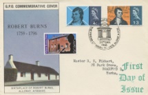 25.01.1966
Robert Burns
Birthplace of Burns Alloway
Royal Mail/Post Office