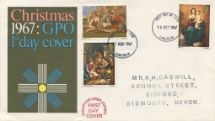 27.11.1967
Christmas 1967 (3d & 1/6d)
Double-dated
Royal Mail/Post Office