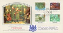 14.05.1985
British Composers
The Home Quartet
Pres. Philatelic Services, Sotheby Silk No.12